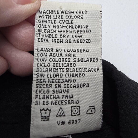 White Stag Shirt Womens 22W 24W Black Crinkle Button Front Tunic Plus Stretch - Picture 8 of 8